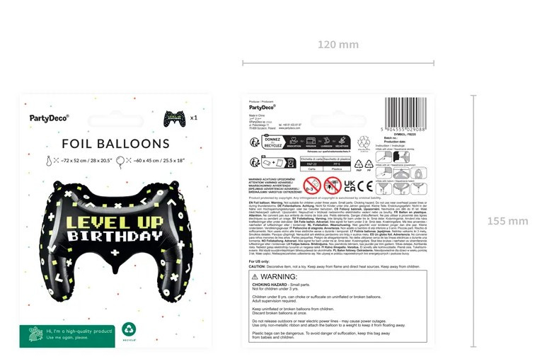 Balon foliowy Gamepad 72x52cm FB225 PartyDeco